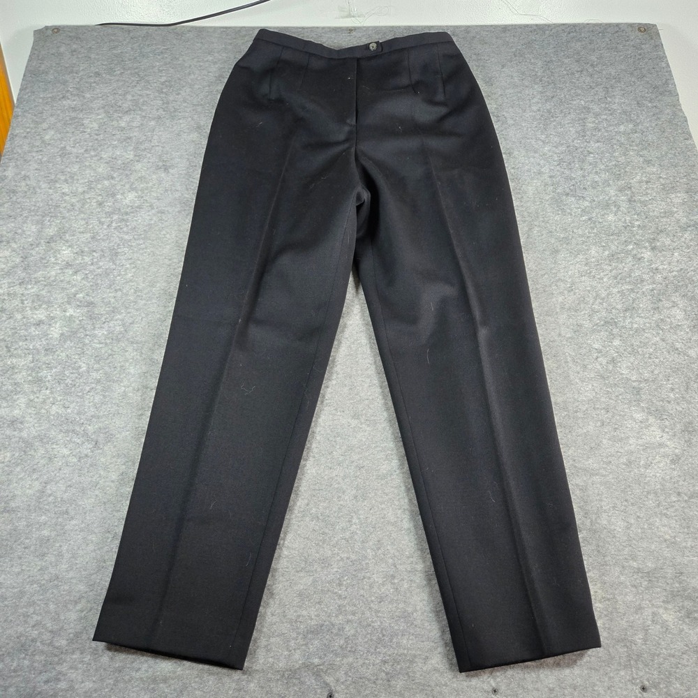 Harve Benard Womens Black 100% Wool Straight Leg Dress Pants Size 14